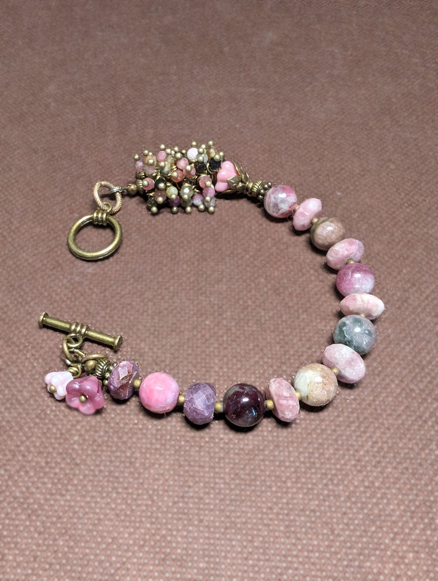 Tourmaline and Brass Bracelet