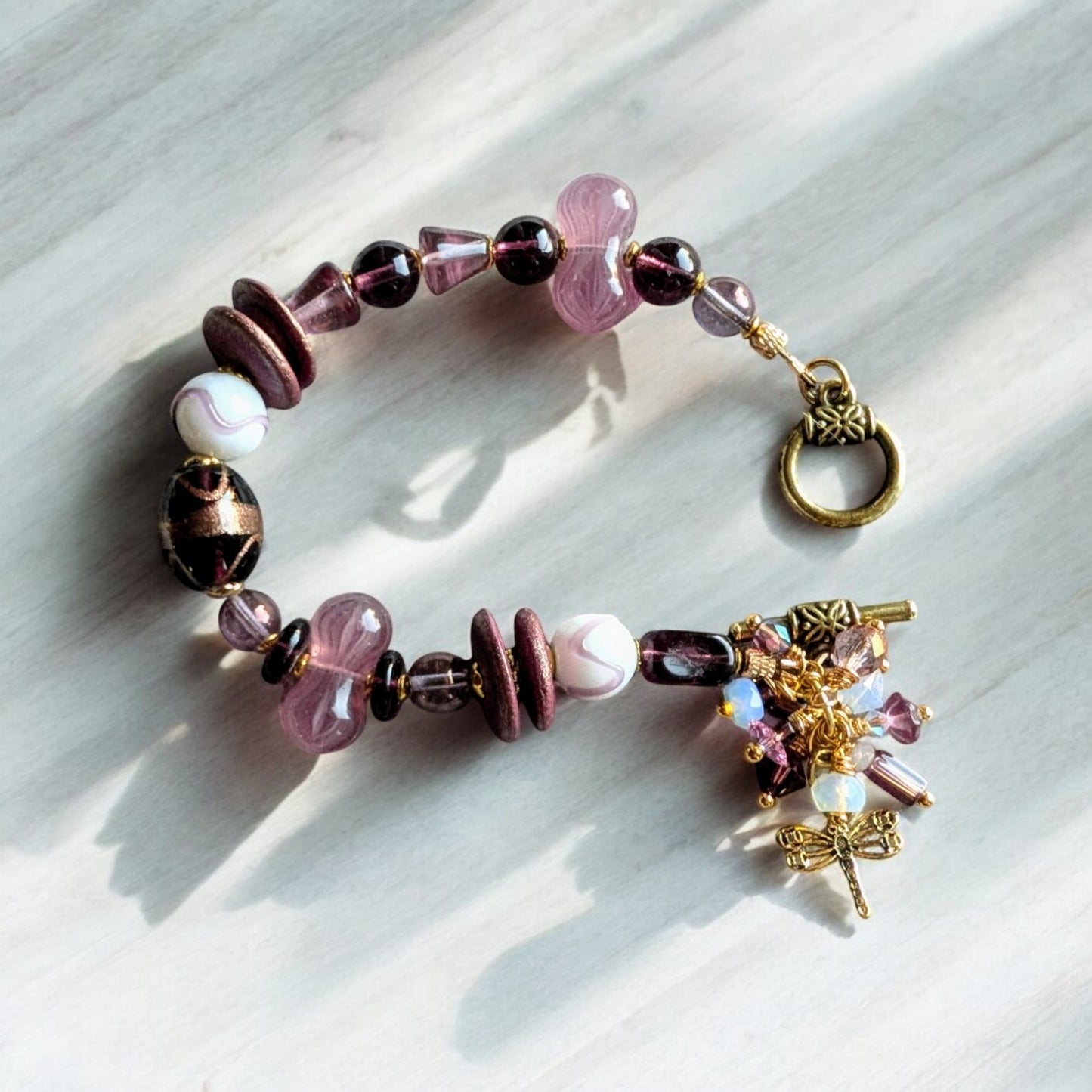 Accents of Purple Dragonfly bracelet