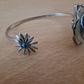 Adjustable Stainless Steel Bangle Bracelet, Lampwork glass